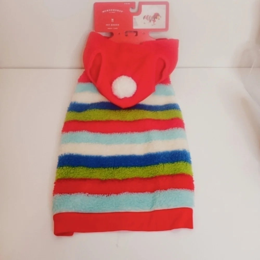 Target Holiday Striped Sherpa Dog Cat Sweater from Wondershop™ w/ Hood Size M